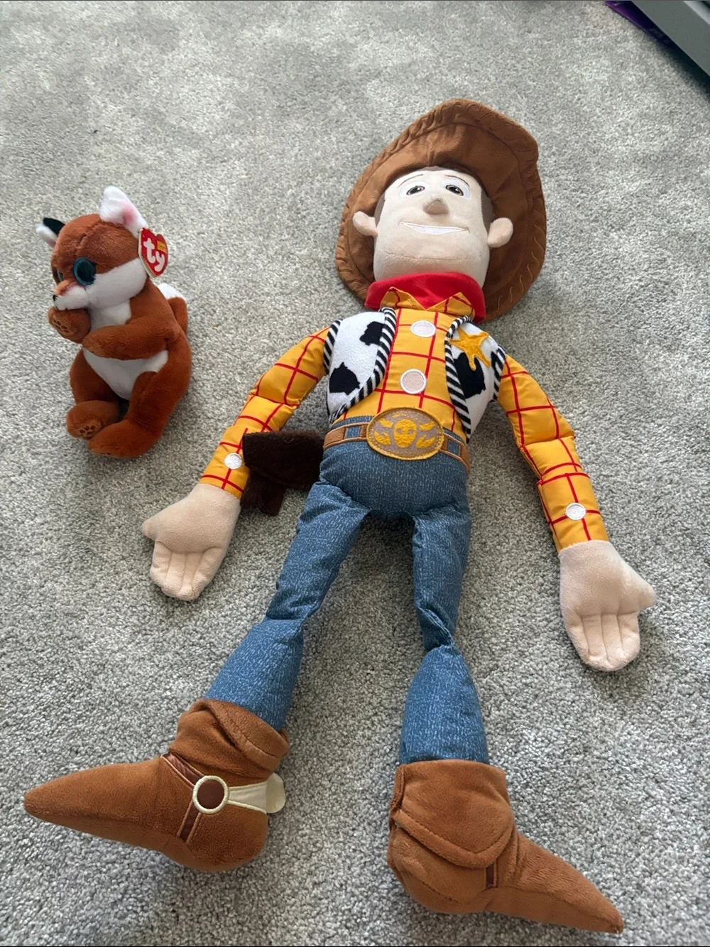 Disney Woody Cowboy Plush - Yellow Shirt, Blue Pants, Brown Hat